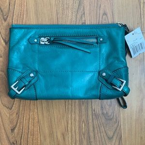 Michael Kors Fallon Clutch Aqua Silver Hardware